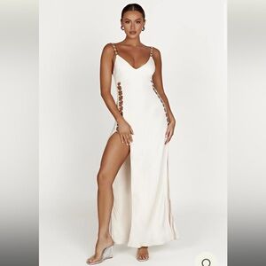 Meshki Farren Ring Maxi Dress- Beige XS